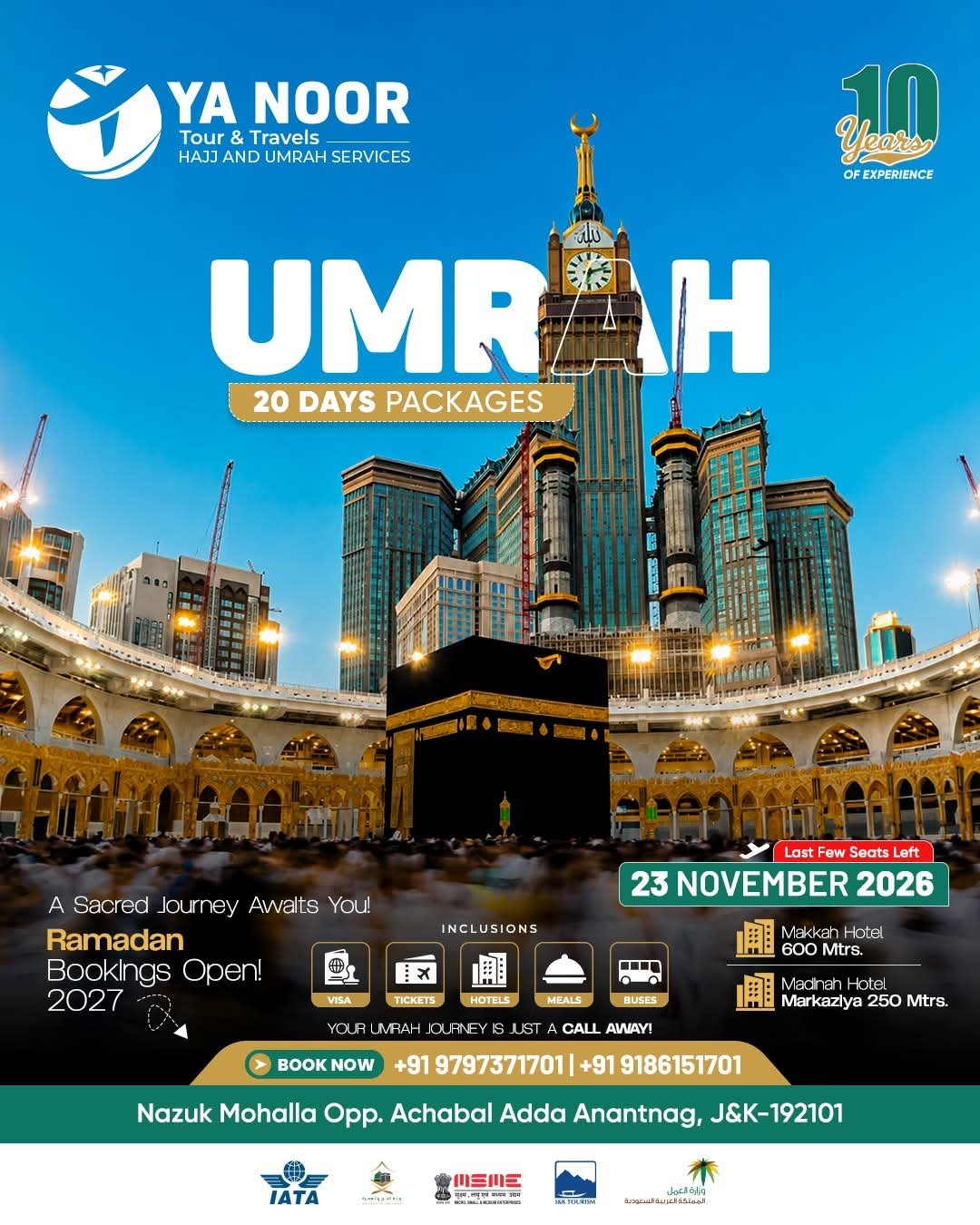 LAST FEW SEATS LEFT FOR 23RD NOV. GROUP